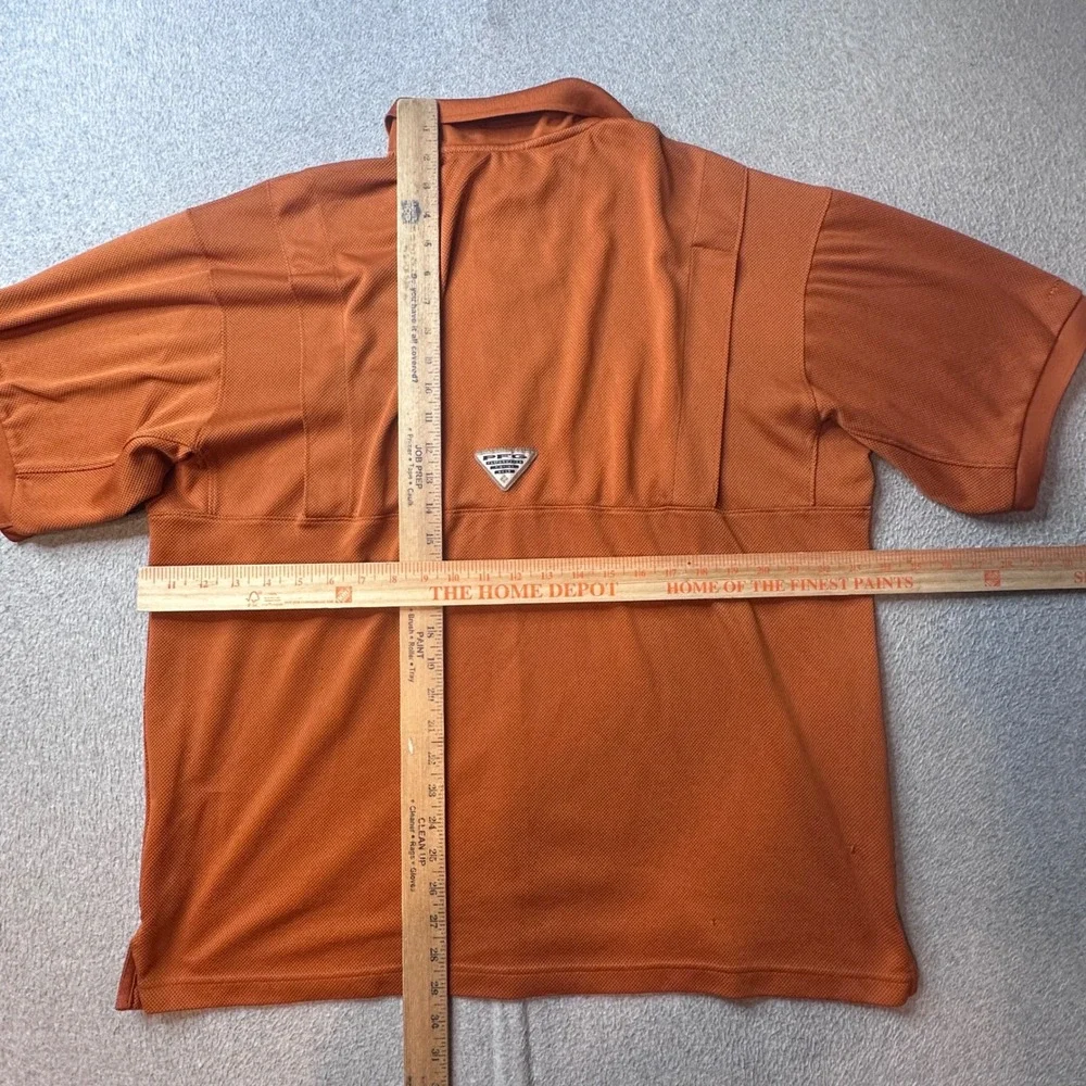 Texas Longhorns Columbia Polo Shirt Mens XL Orange PFG Omni-Shade Short Sleeve
